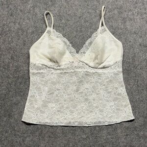 Victoria's‎ Secret Y2K Babydoll Floral Sheer Lace Camisole Ivory Medium Romantic